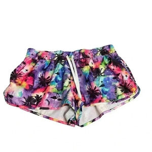 OP Neon Palm Tree Unlined Swim Shorts Lisa Frank Vibes Juniors size XL(15-17)